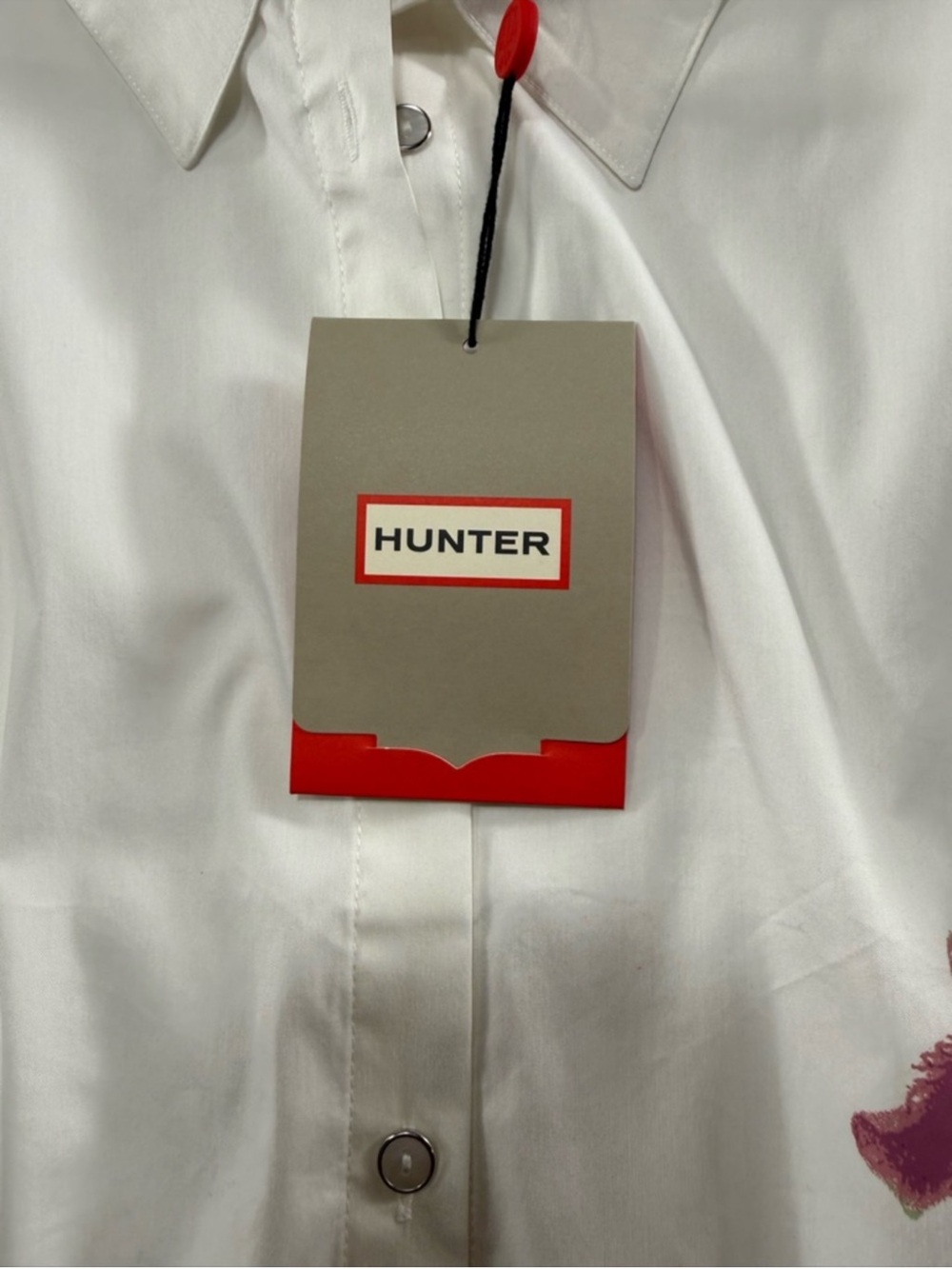 *Hunter White Buttondown Shirt With Flowers - Picture 4 of 4